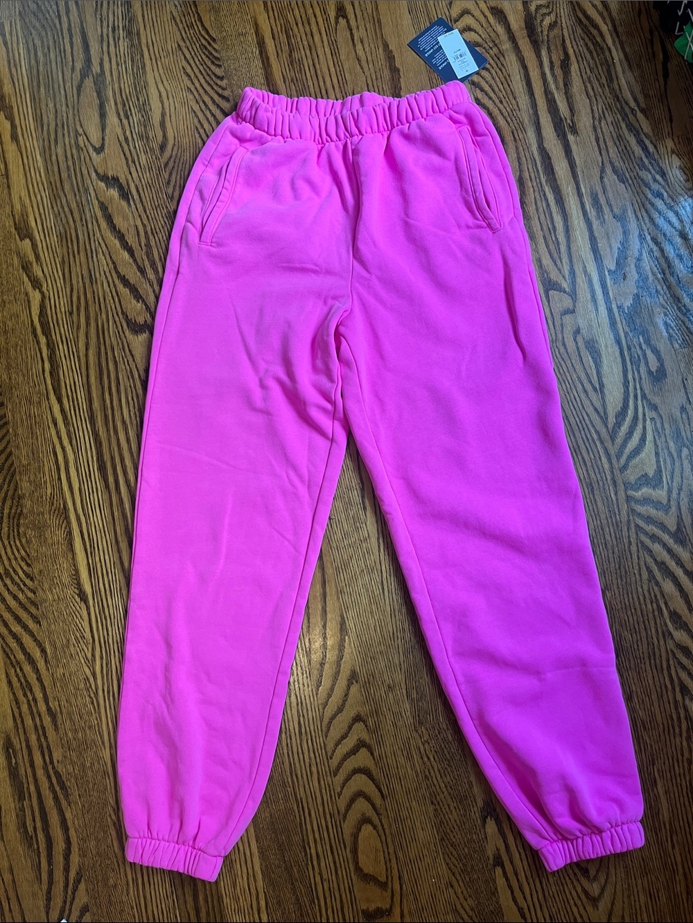 NWT GAP Factory Bright Pink Fleece Joggers